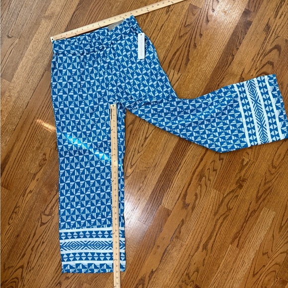 Soft Surroundings Pants - Soft Surroundings Women's Narah Blue Patterned Full Length Palazzo Pants sz M